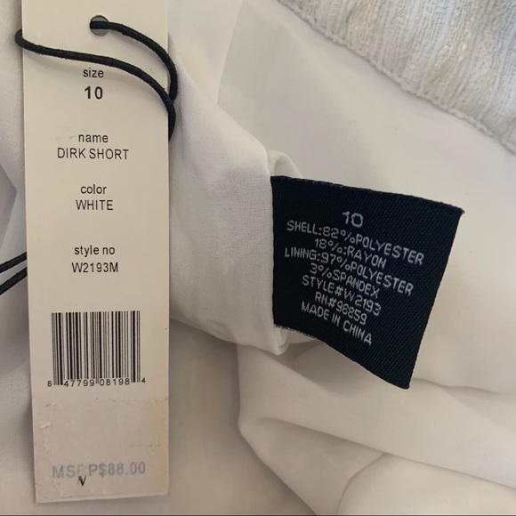 W118 by Walter Baker “Dirk” White Shorts, NWT - Picture 3 of 6